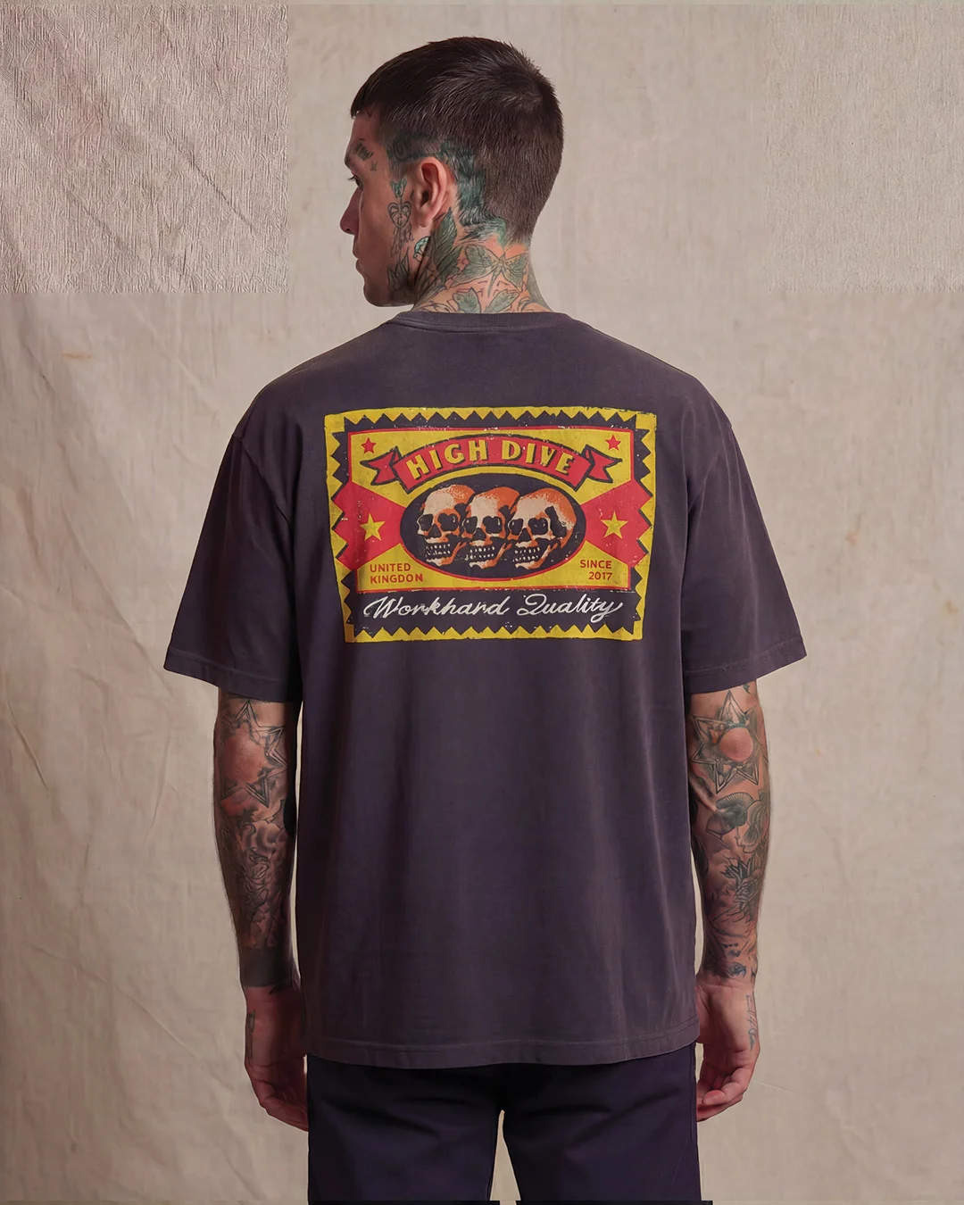3 Skull Heavy Tee Faded Black - Image 3
