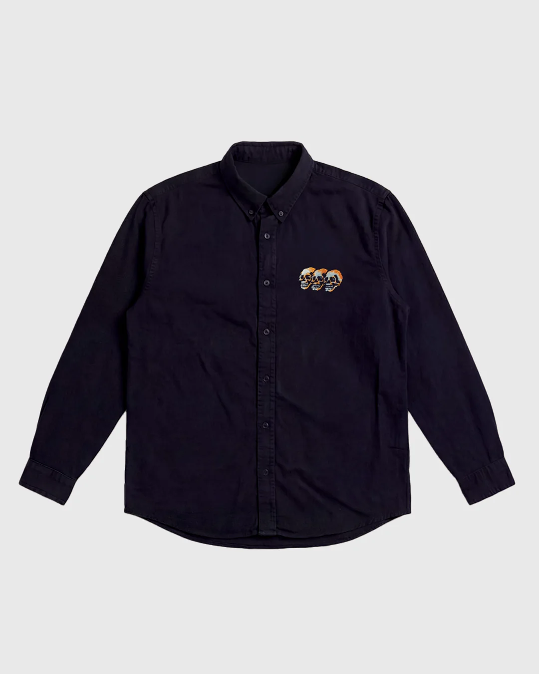 3 Skulls Washed Black Work Shirt - Image 5