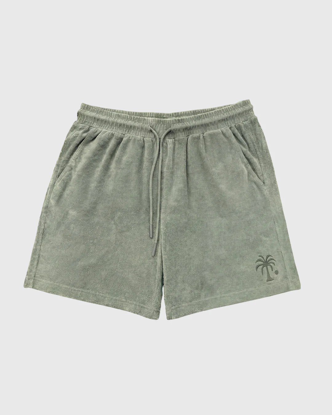 Almond Green Palm Towel Shorts