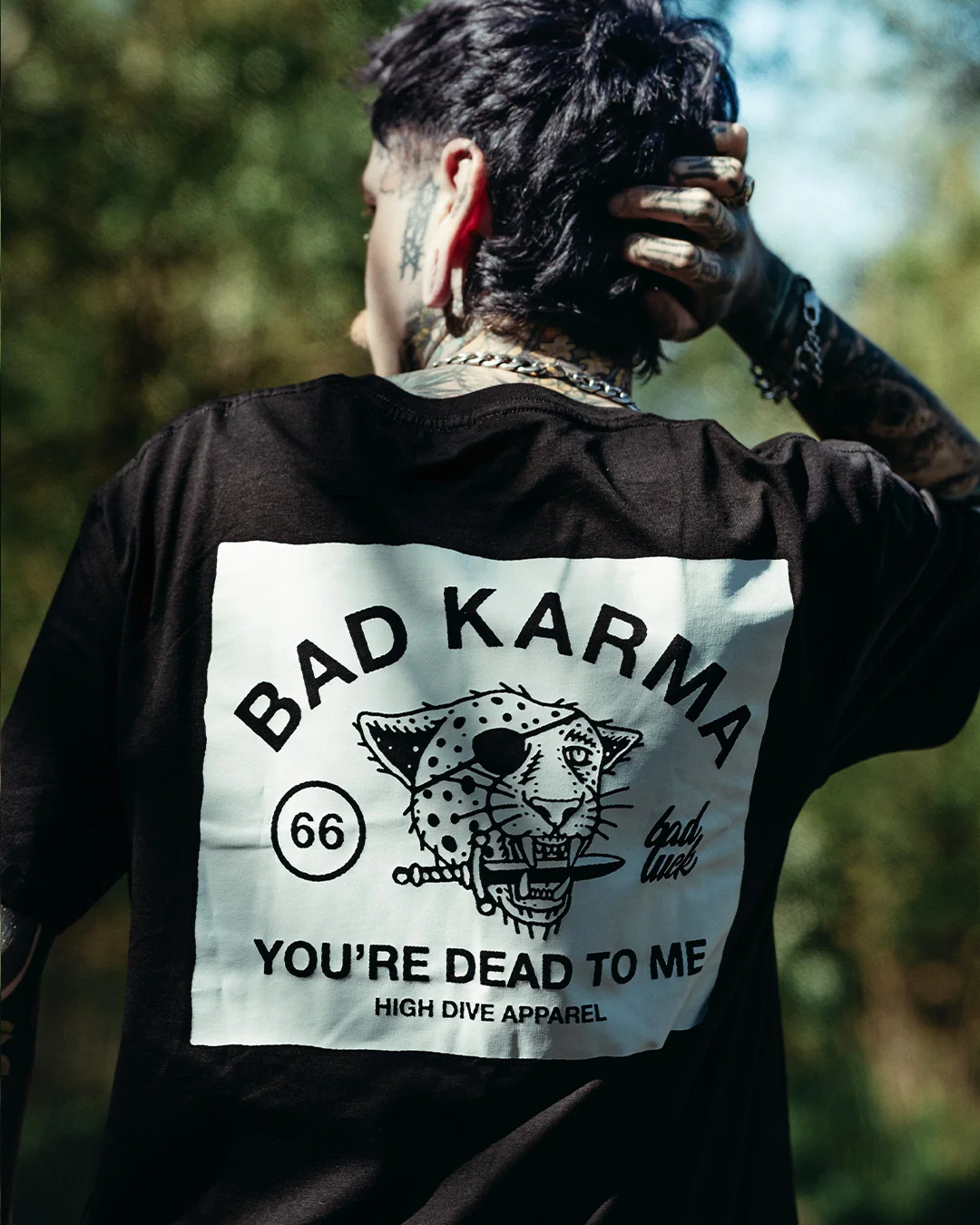 Bad Luck White Print Tee - Image 5