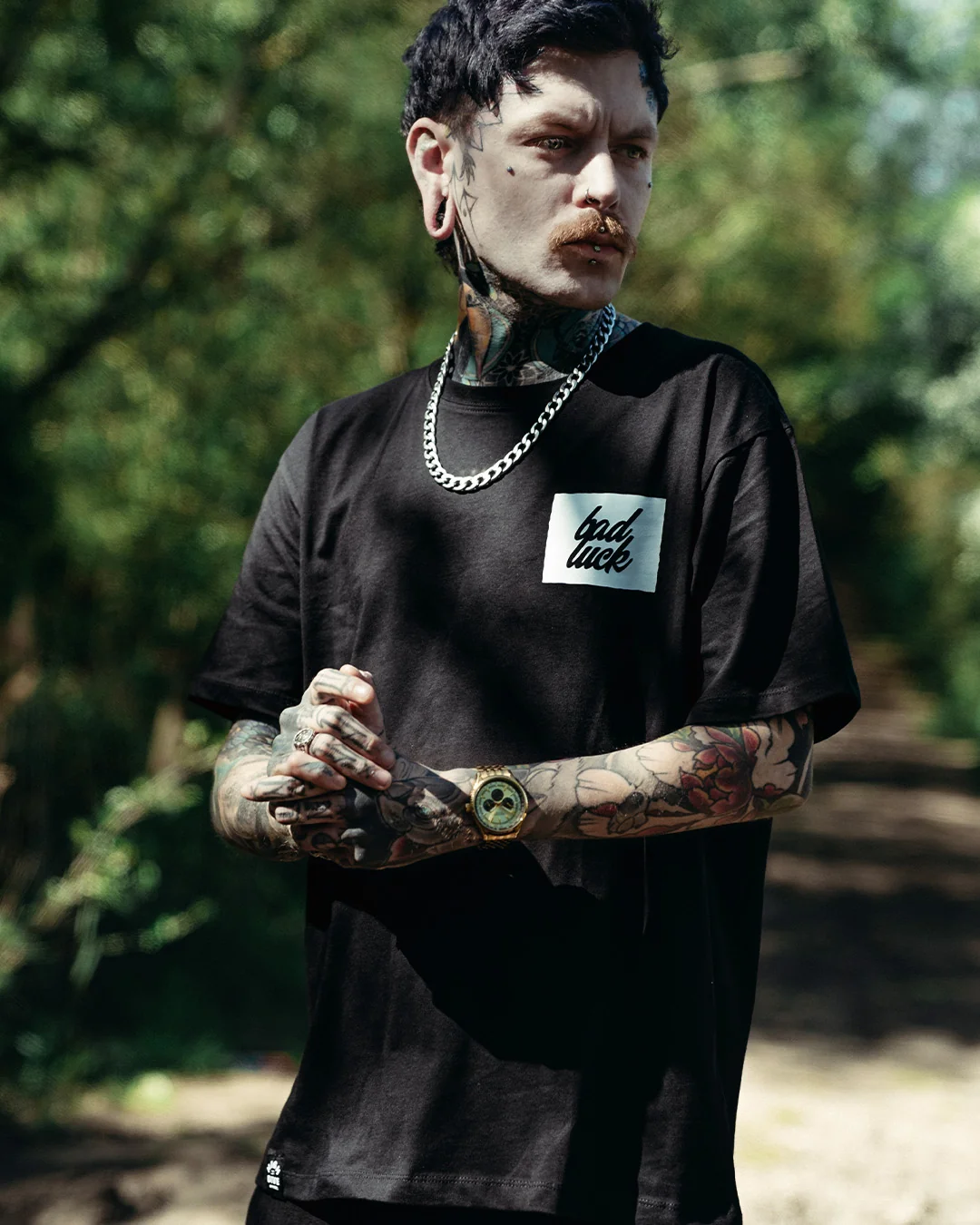 Bad Luck White Print Tee - Image 7