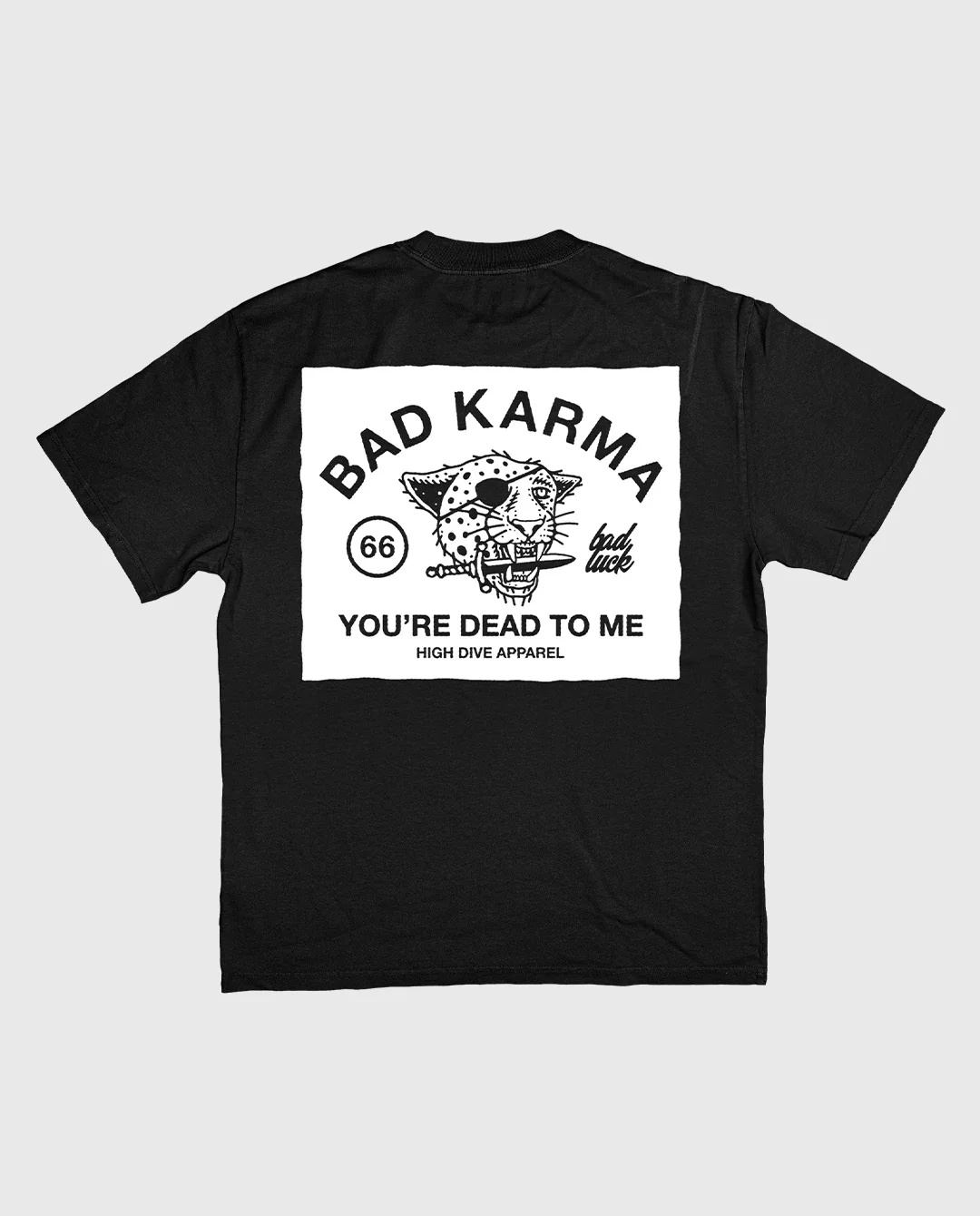 Bad Luck White Print Ultra Heavy Tee Black