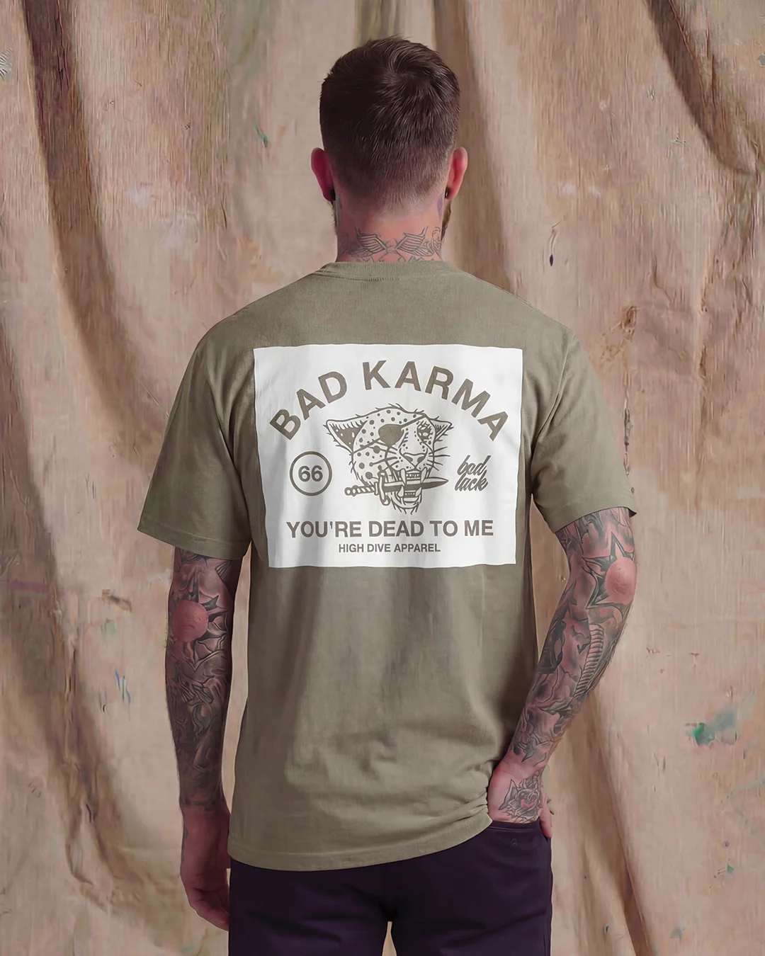 Bad Luck White Print Ultra Heavy Tee Faded Eucalyptus - Image 3
