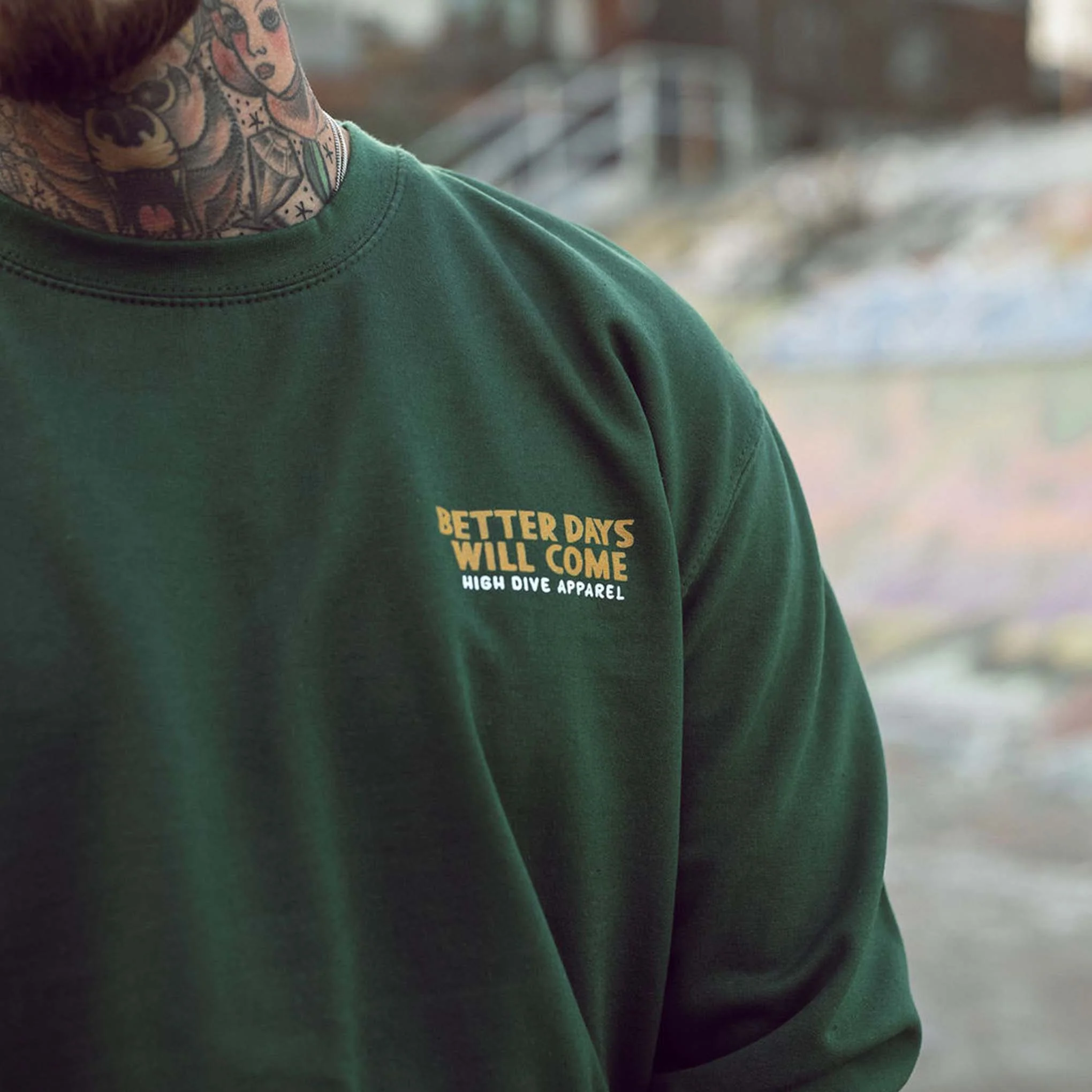 Better Days Bottle Green Jumper - Image 5