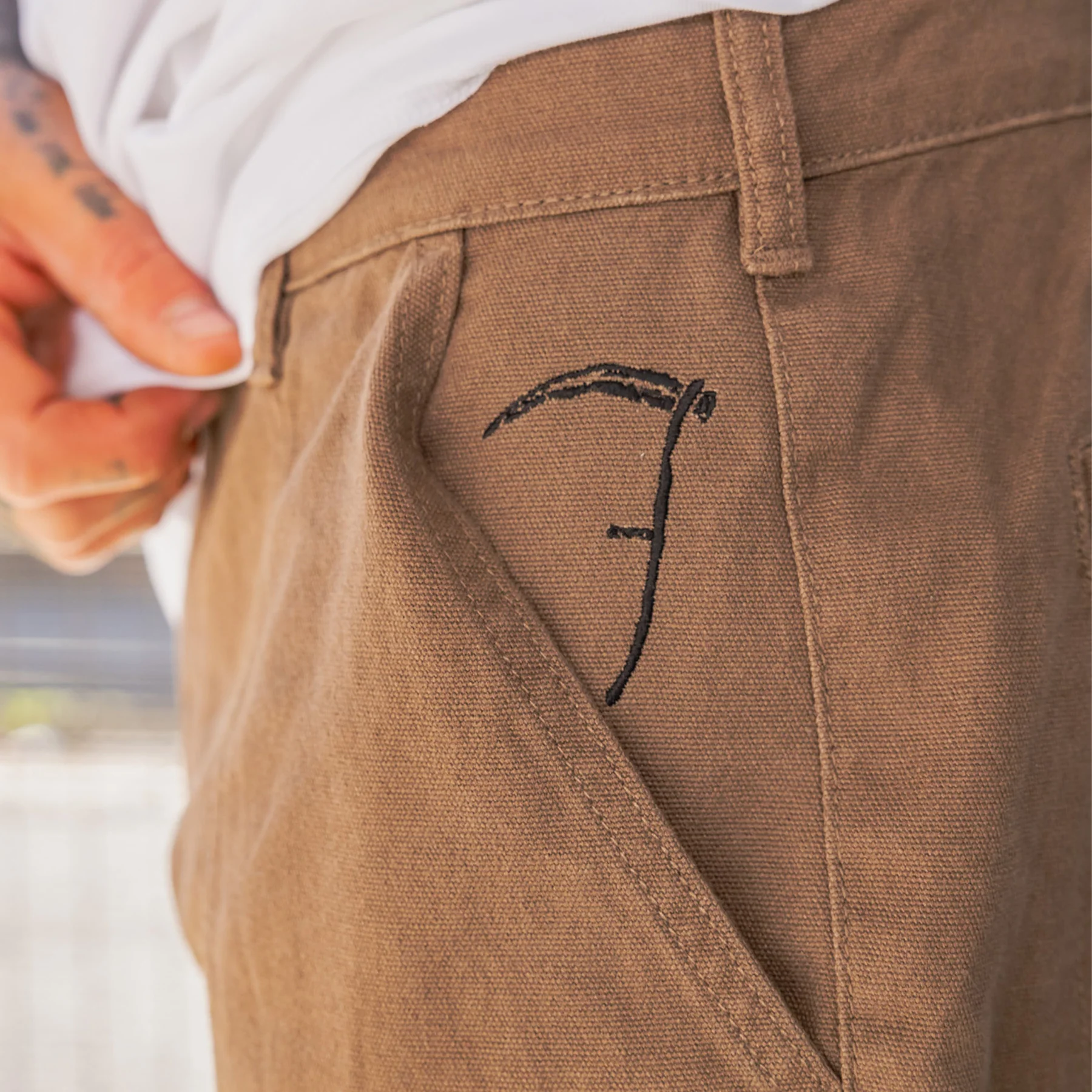 Brown Canvas Carpenter Trousers - Image 5