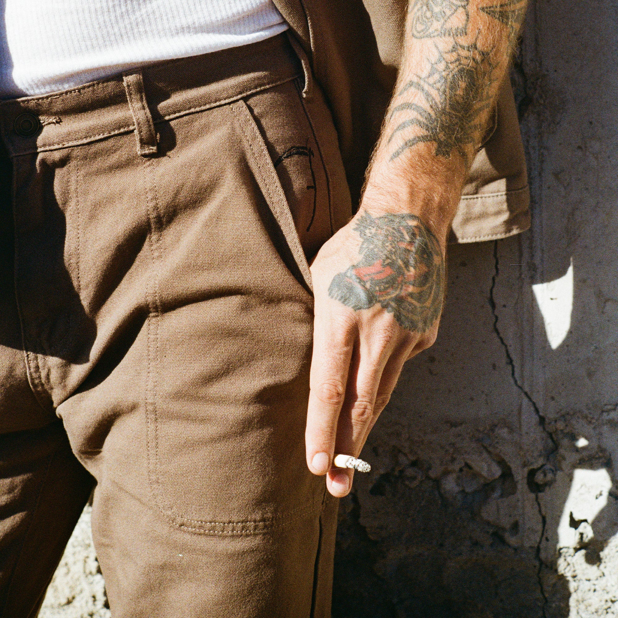 Brown Canvas Carpenter Trousers - Image 9