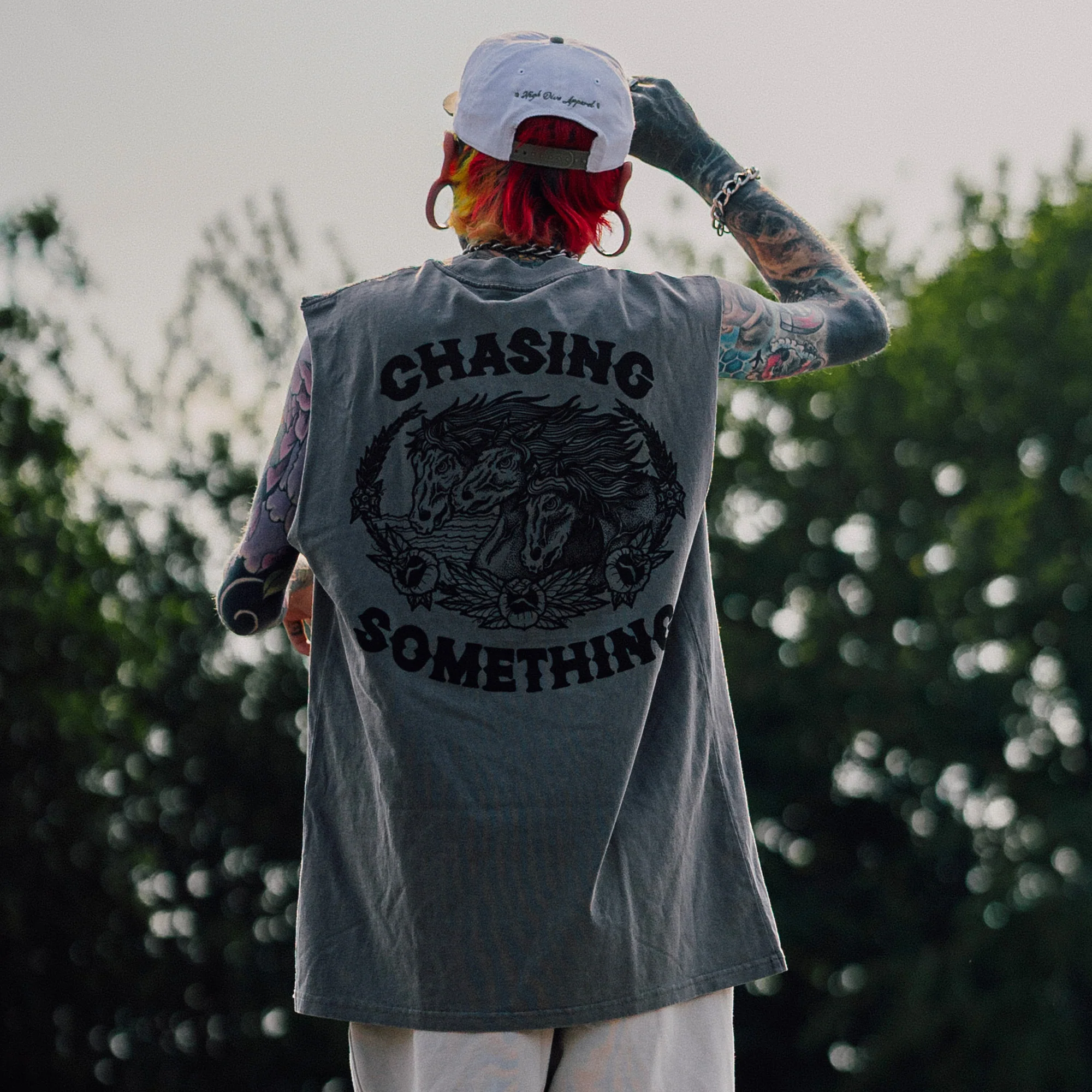 Chasing Something Heavy Faded Grey Tank - Image 3