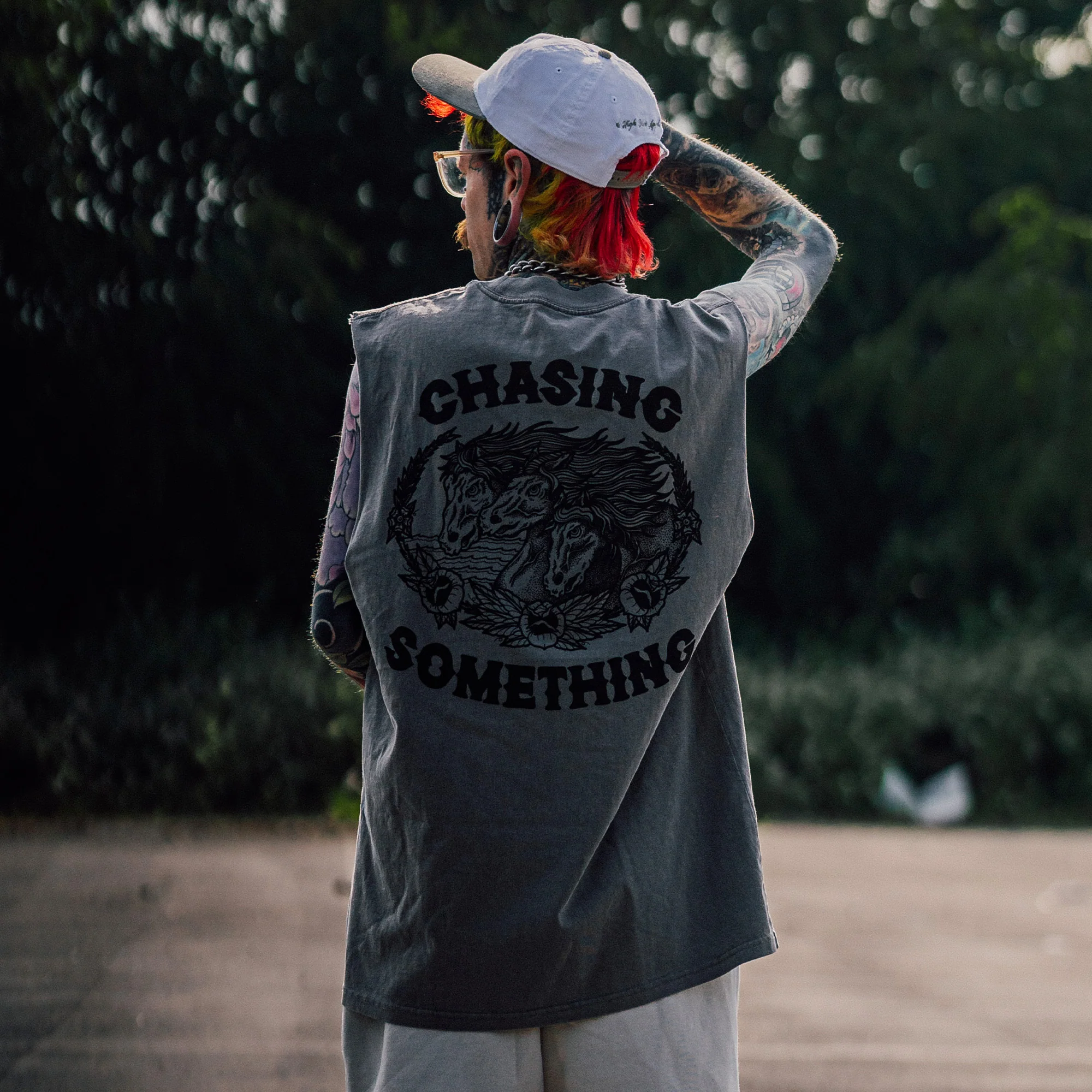 Chasing Something Heavy Faded Grey Tank - Image 4