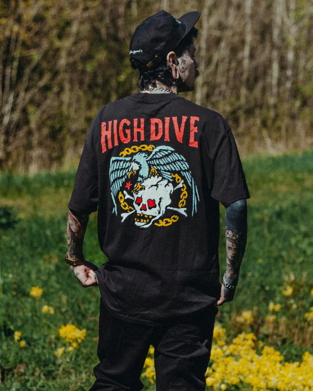 Death By Eagle Heavy Tee Faded Black - Image 3