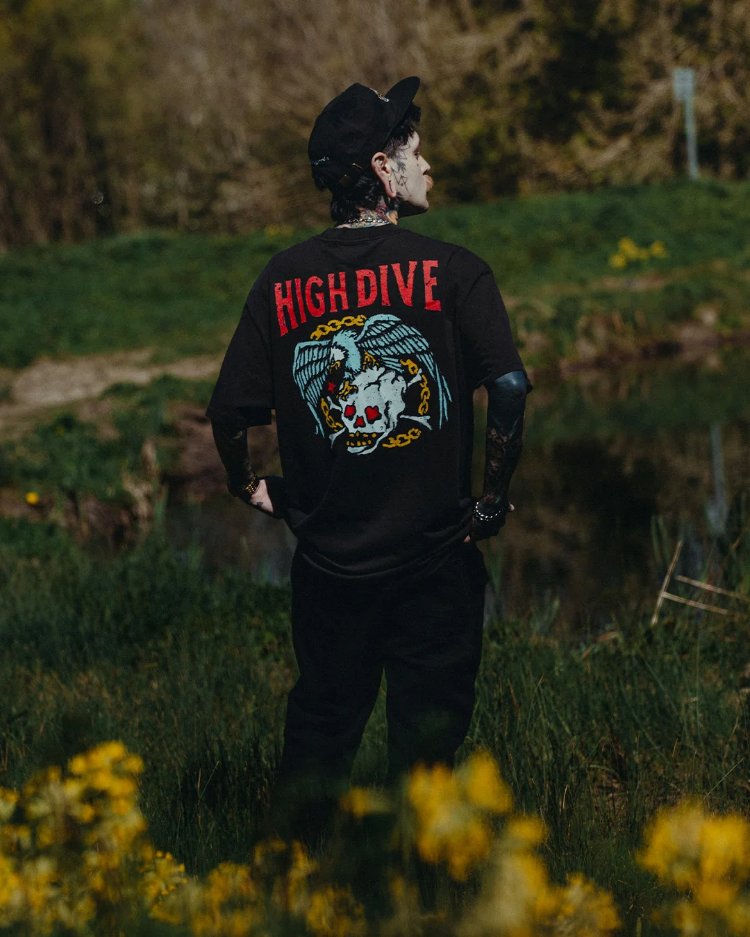 Death By Eagle Heavy Tee Faded Black - Image 9