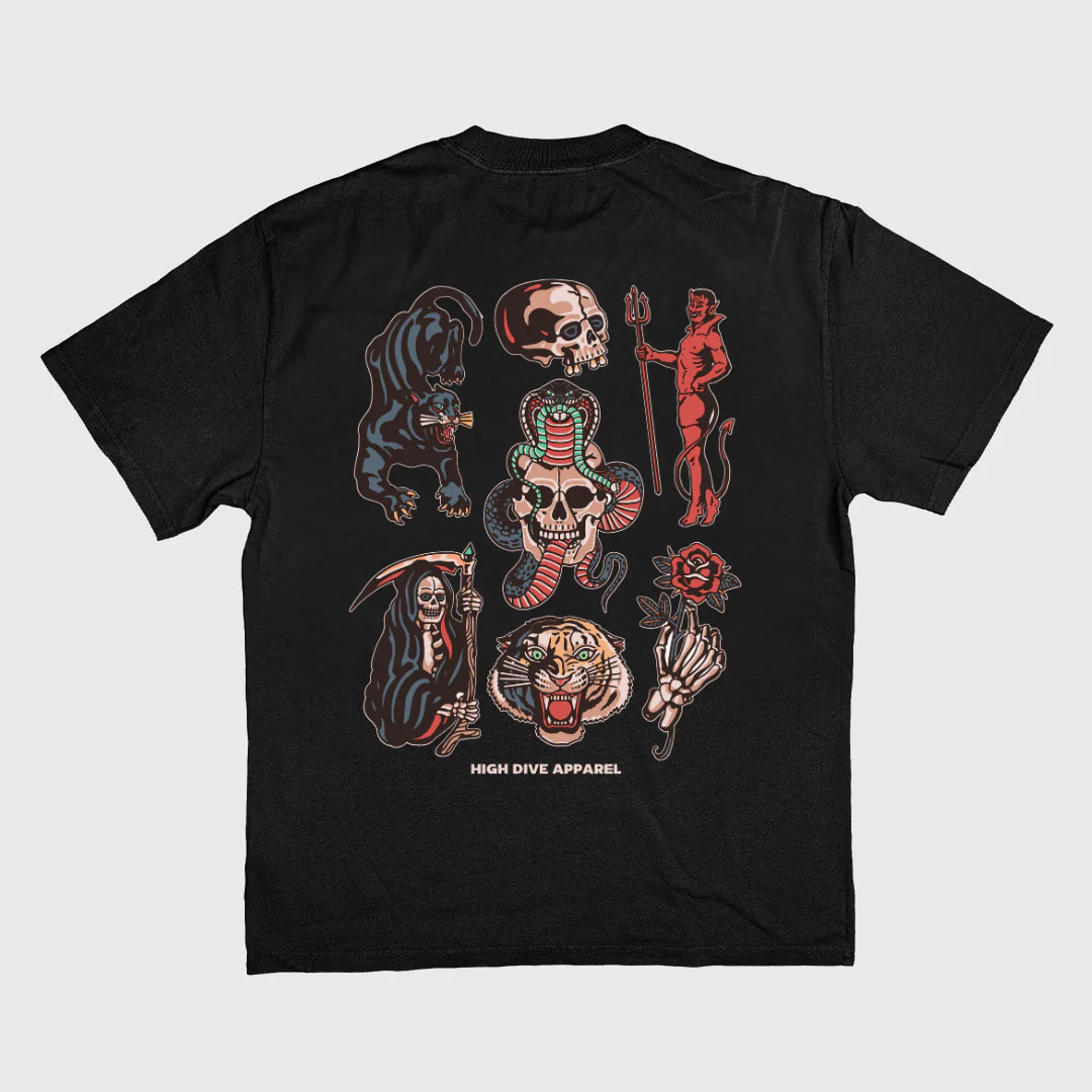 Devil Flash Ultra Heavy Tee Black