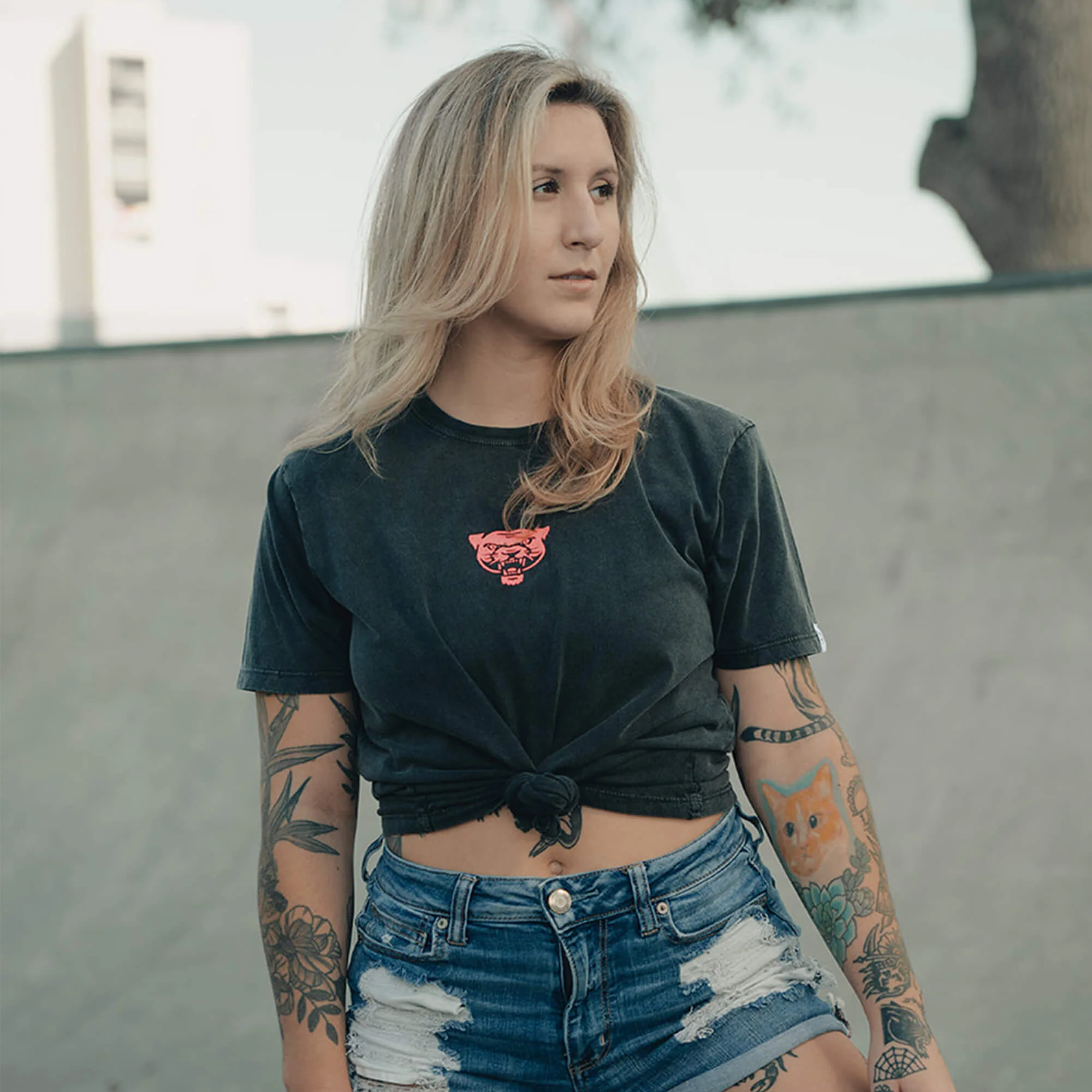 Embroidered Panther Stonewash Tee - Image 5
