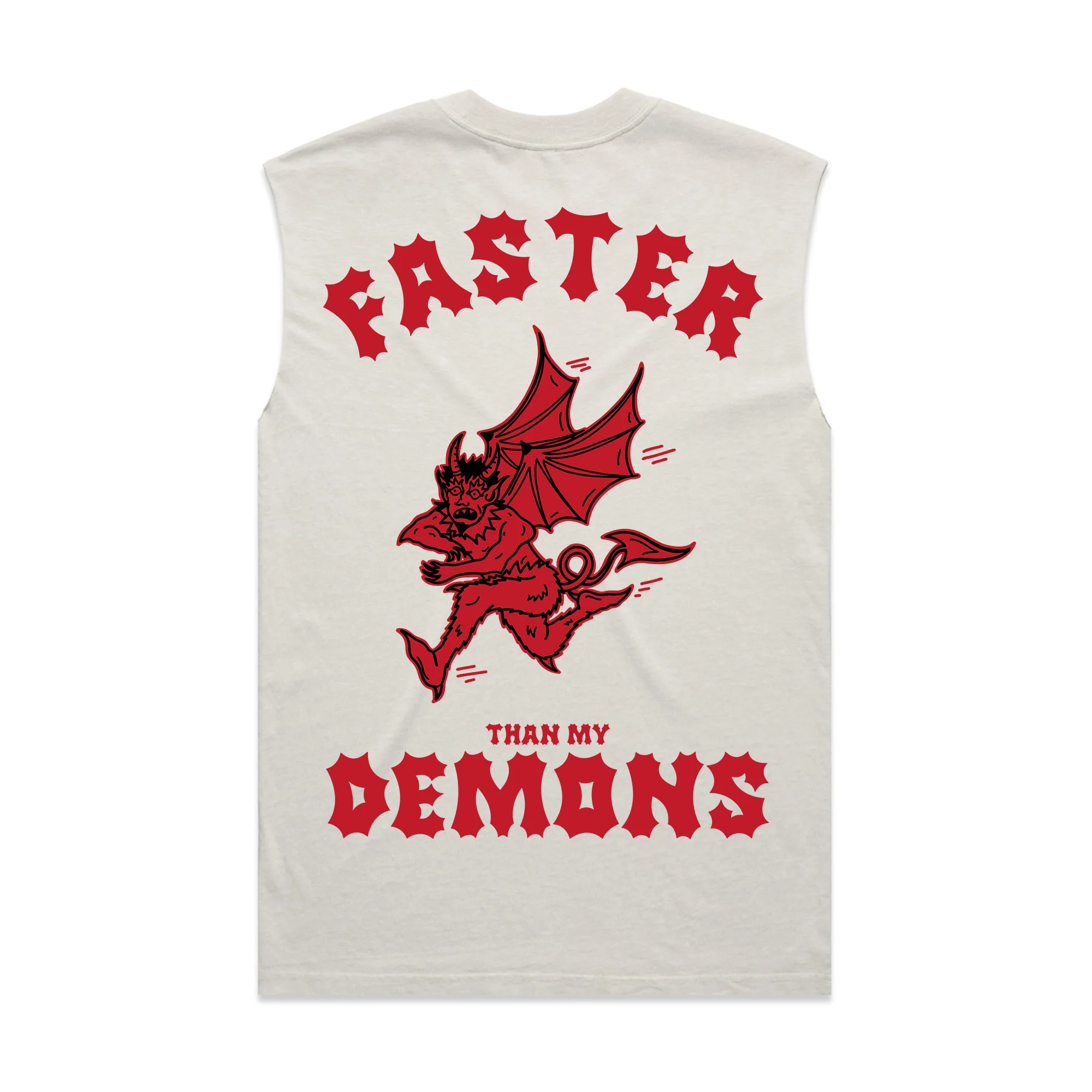 Faster Than My Demons Heavy Faded Bone Tank - Image 4