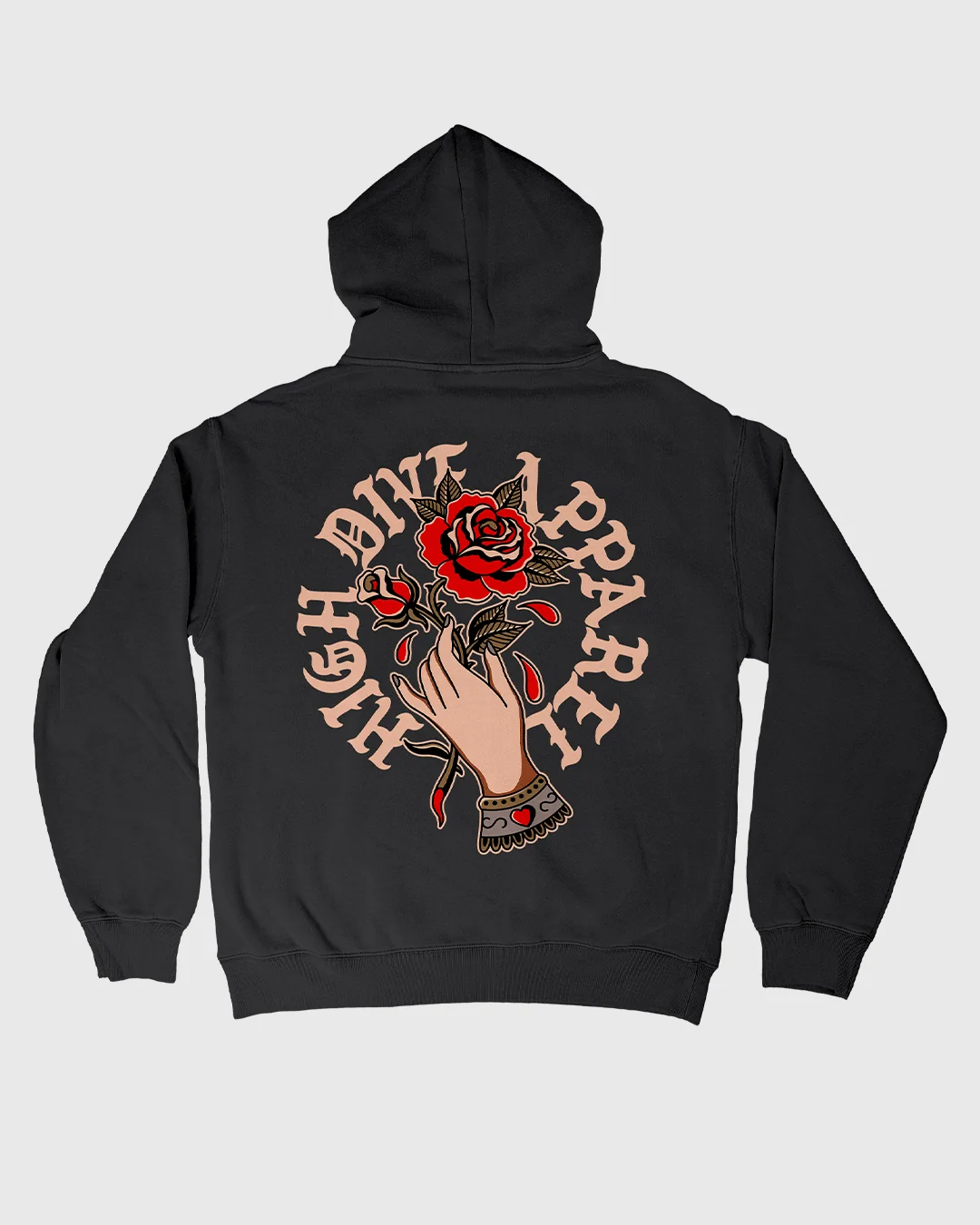 Hold The Rose Black Oversized Hoody - Image 3