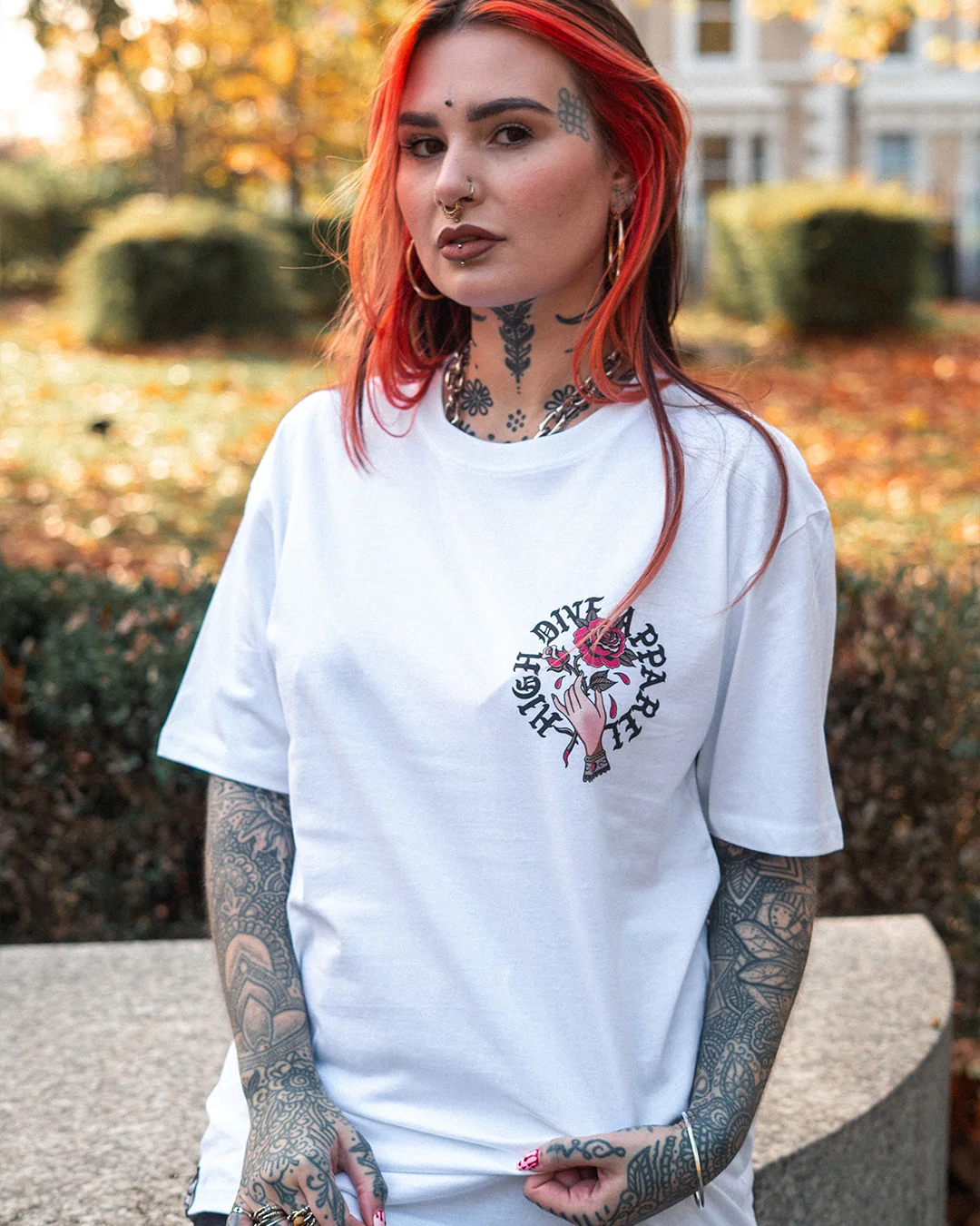 Hold The Rose White T-Shirt - Image 3