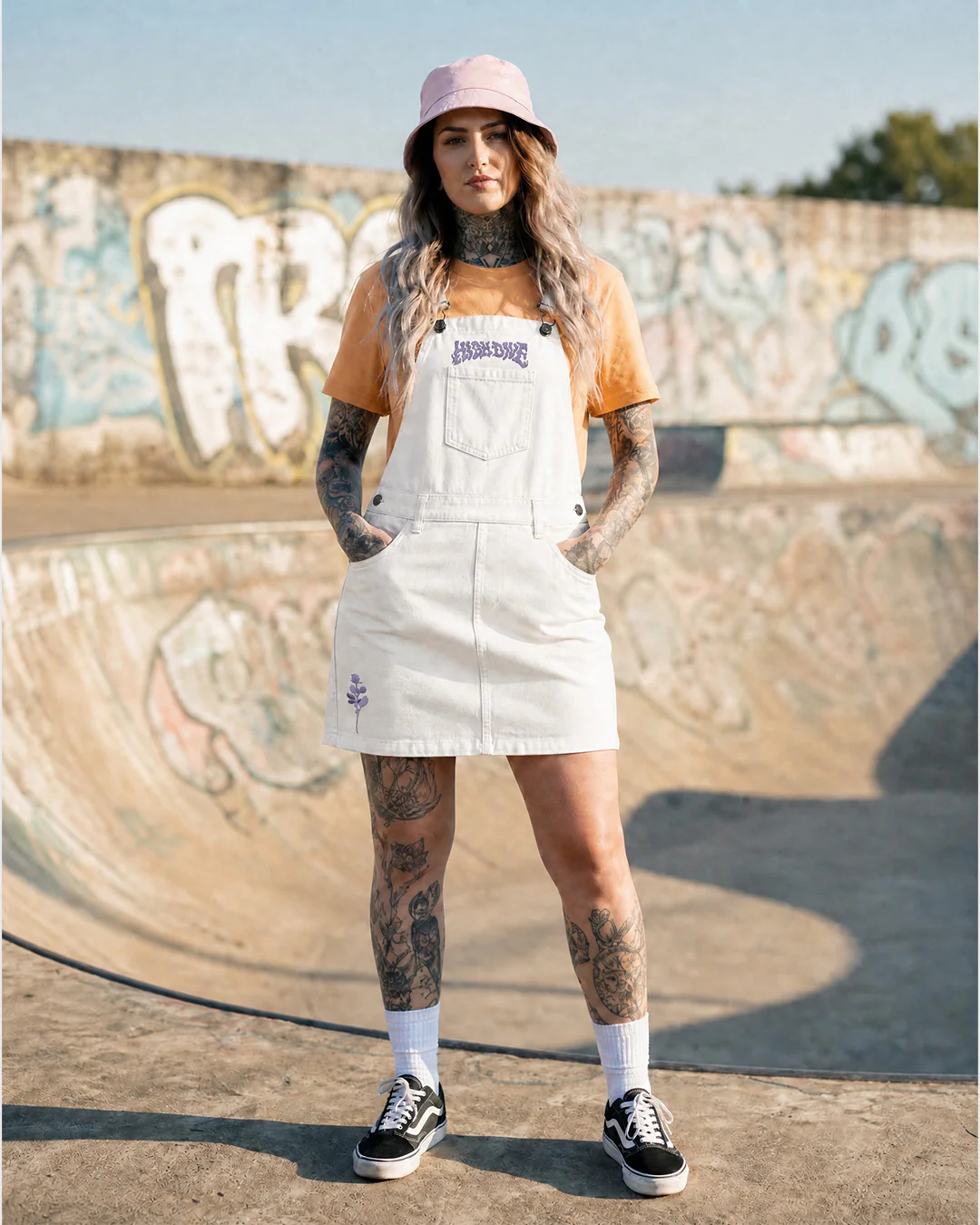 Ivory Dungarees Dress
