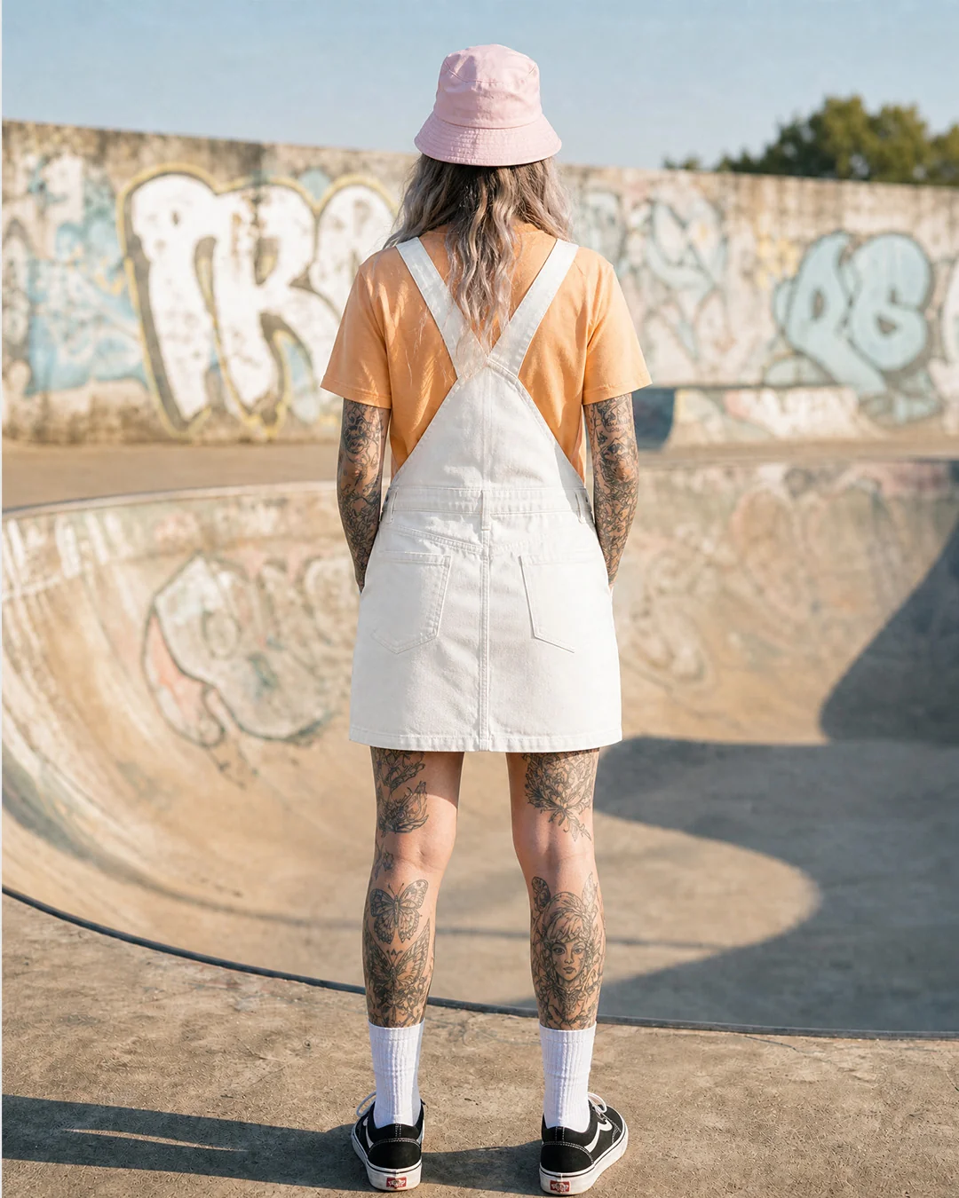 Ivory Dungarees Dress - Image 3