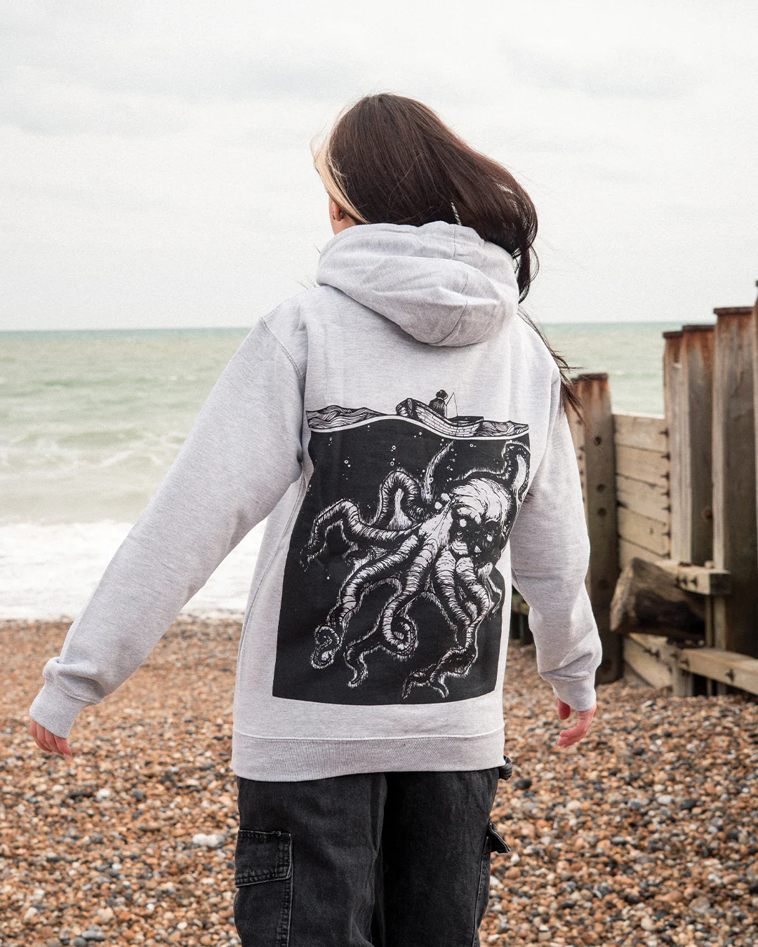 Kraken Grey Hoody - Image 3