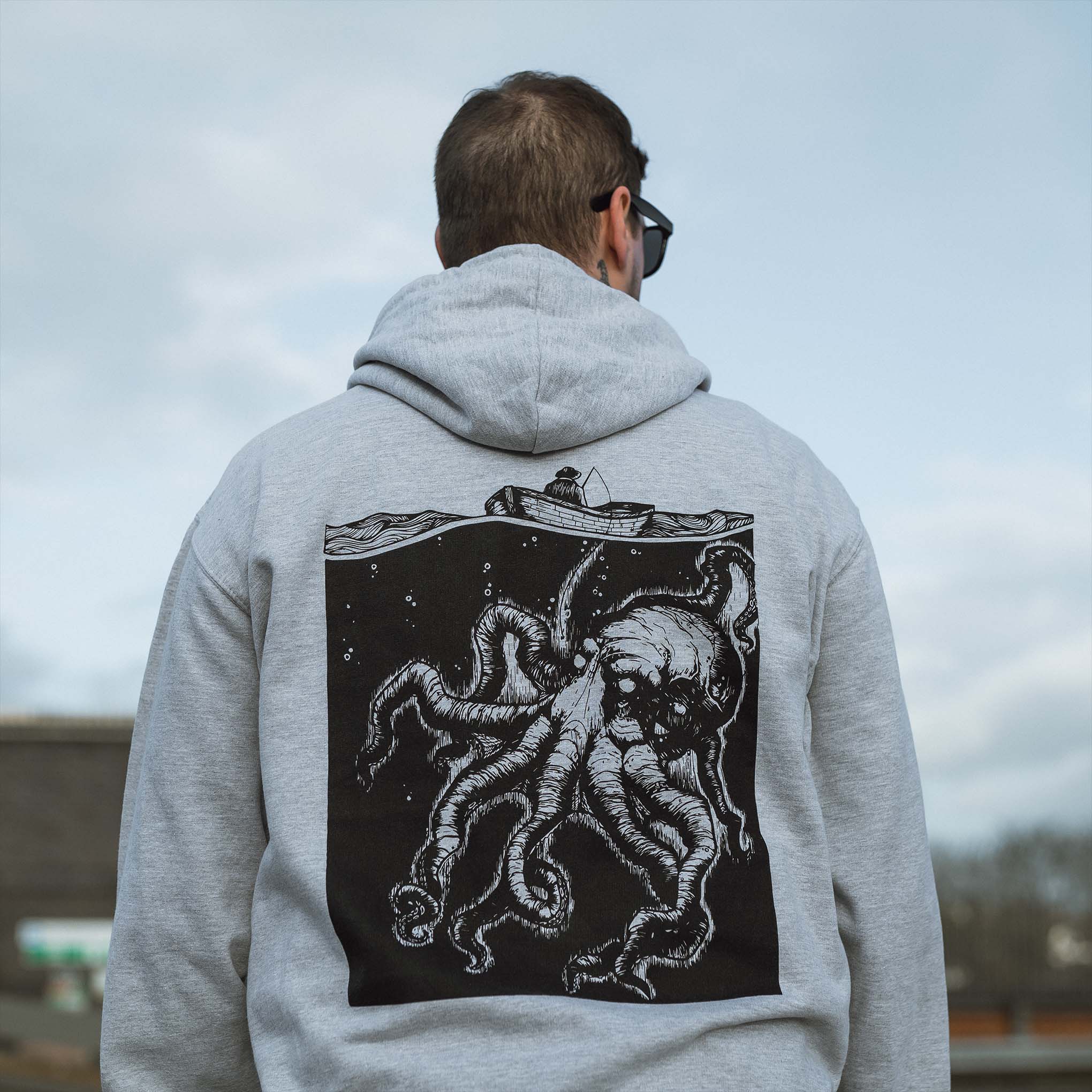 Kraken Grey Hoody - Image 6