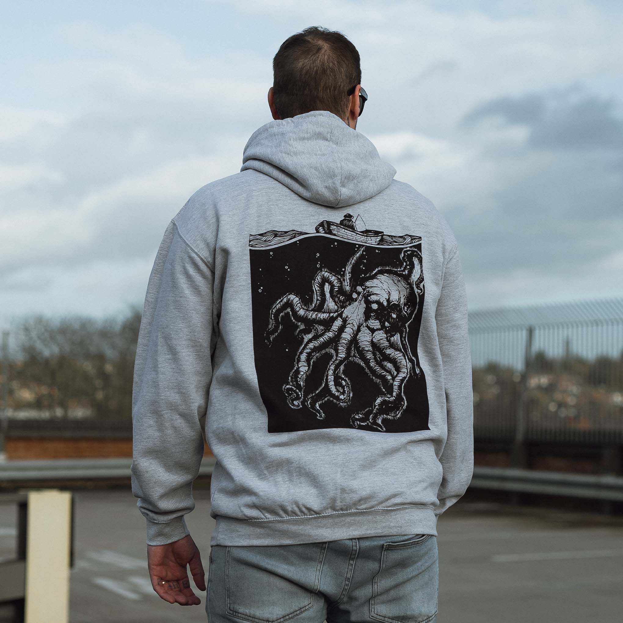 Kraken Grey Hoody - Image 9