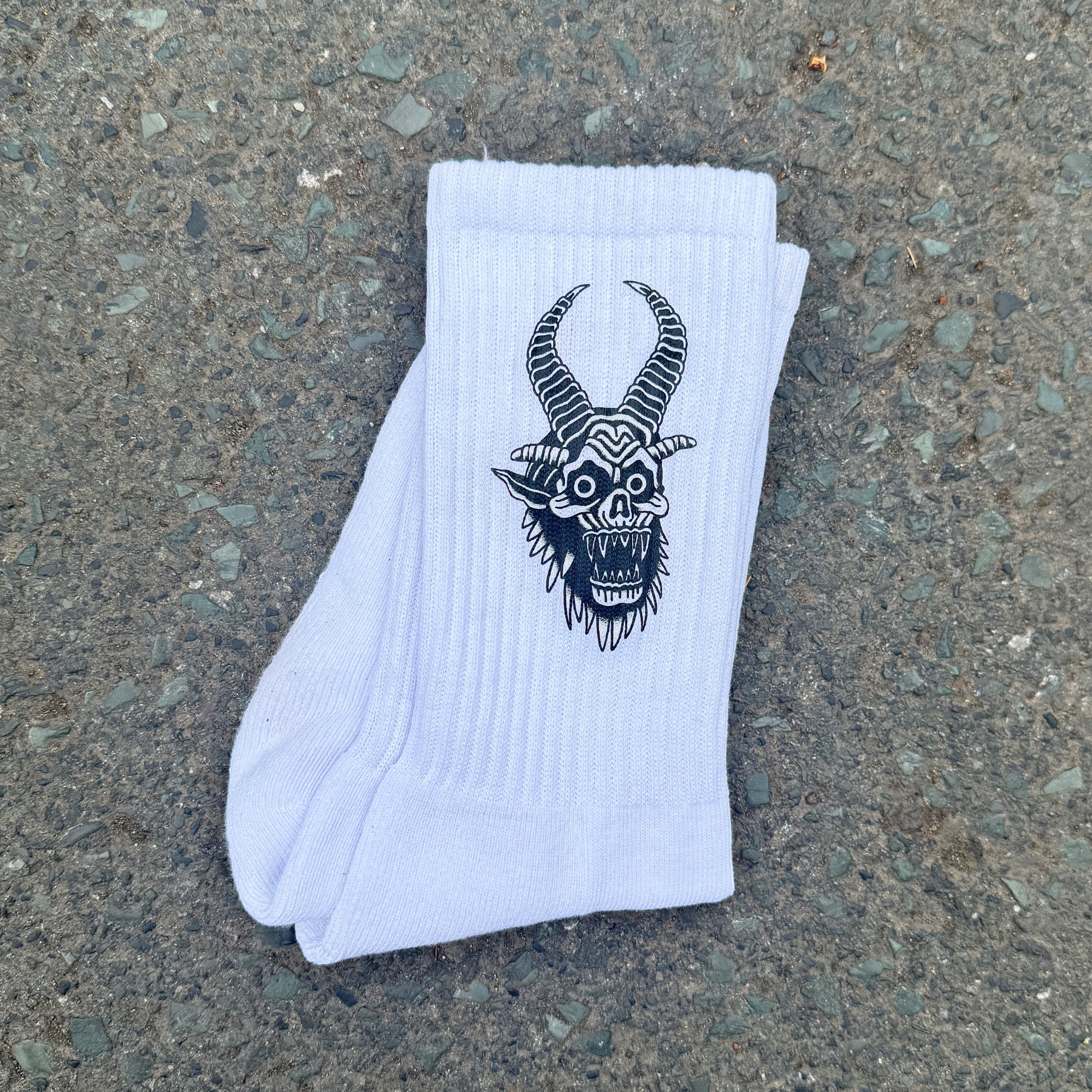 Krampus White Socks - Image 2