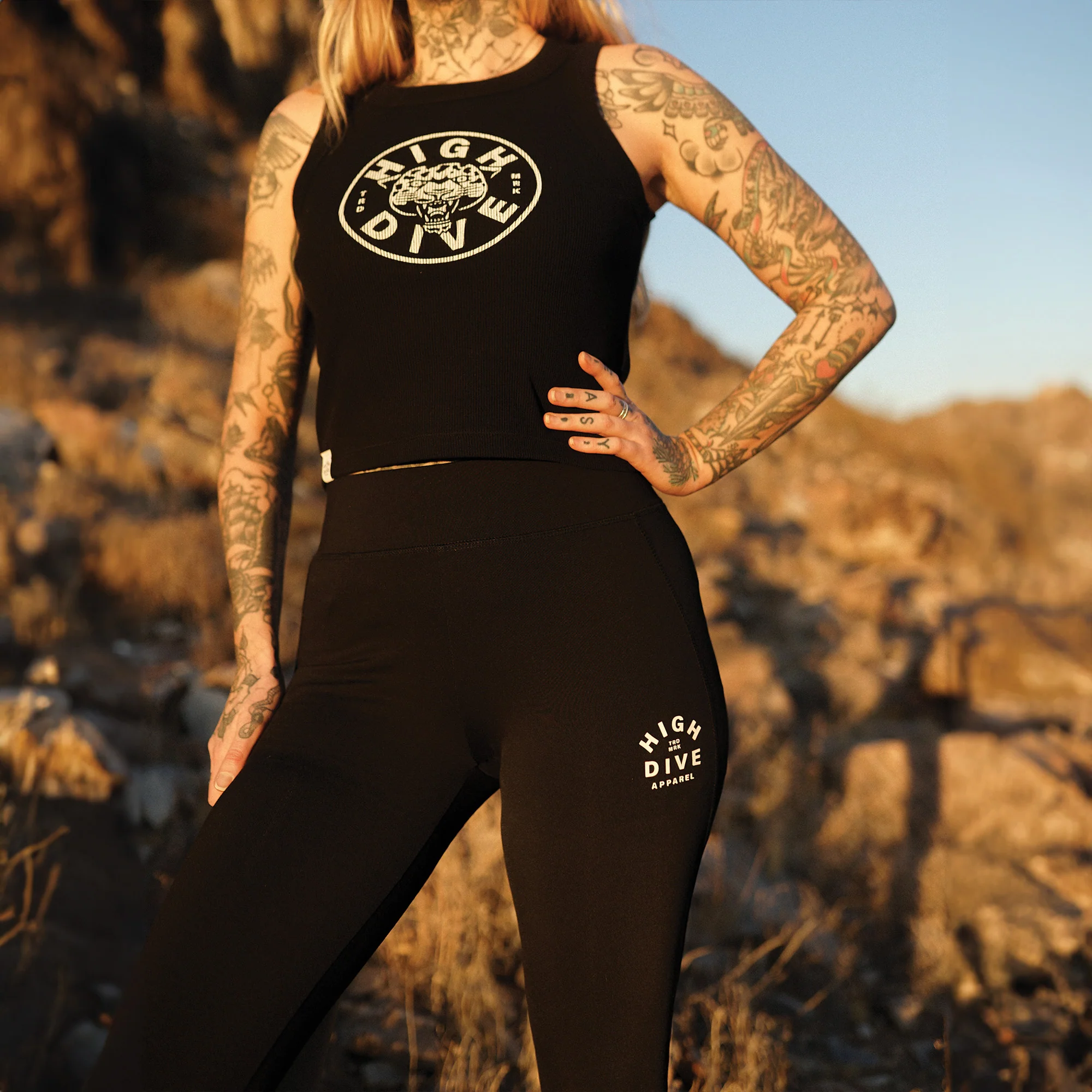 Logo Black Ribbed Tank Top - Image 4