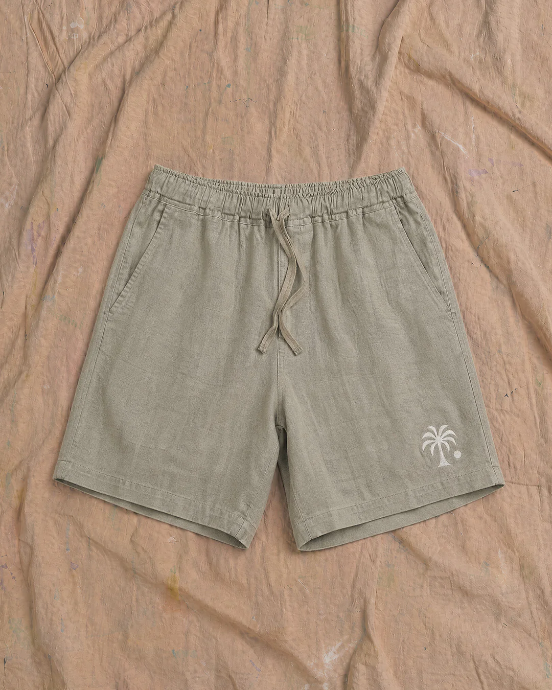 Palm Linen Shorts Eucalyptus