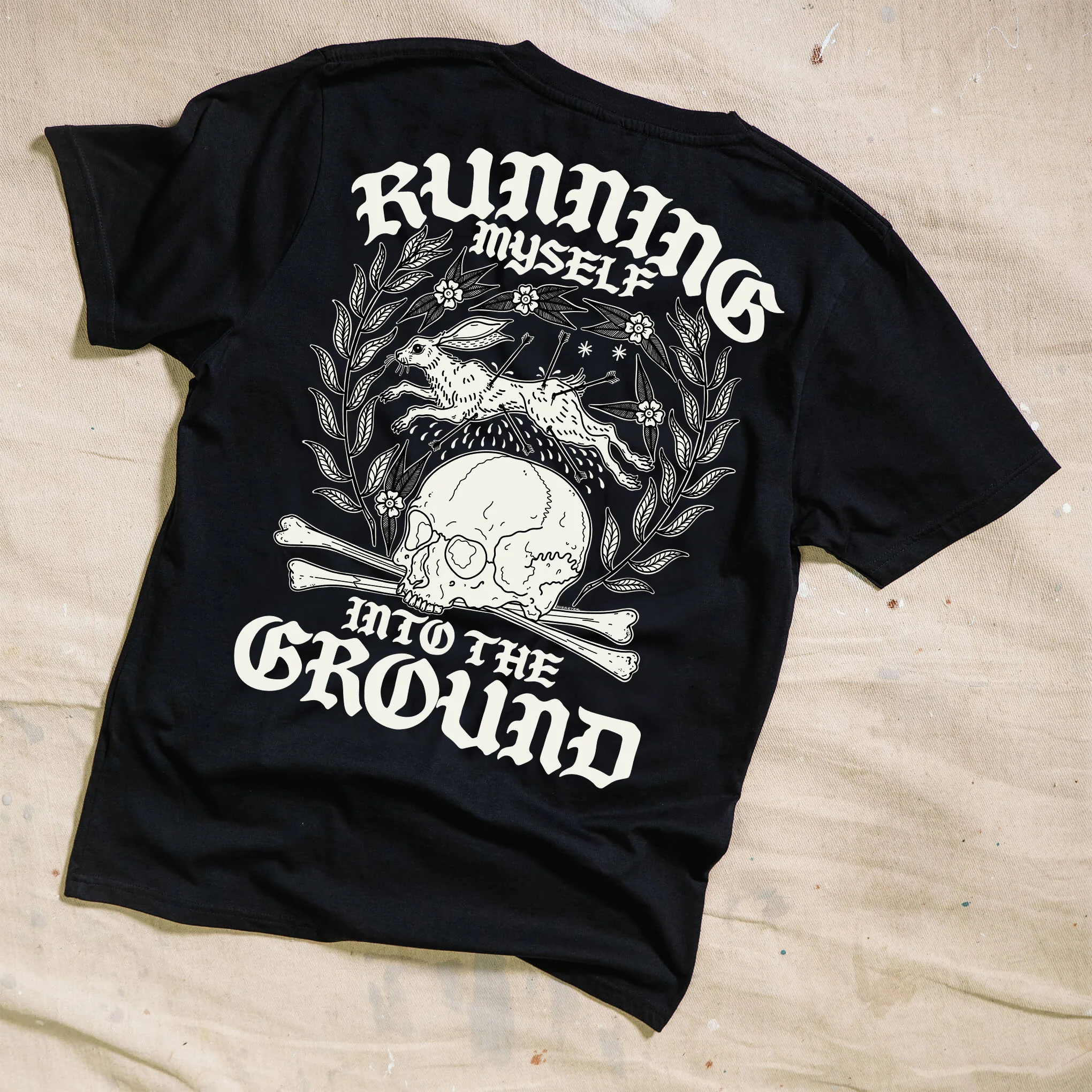 Running Myself Into The Ground Black T-Shirt - Image 3