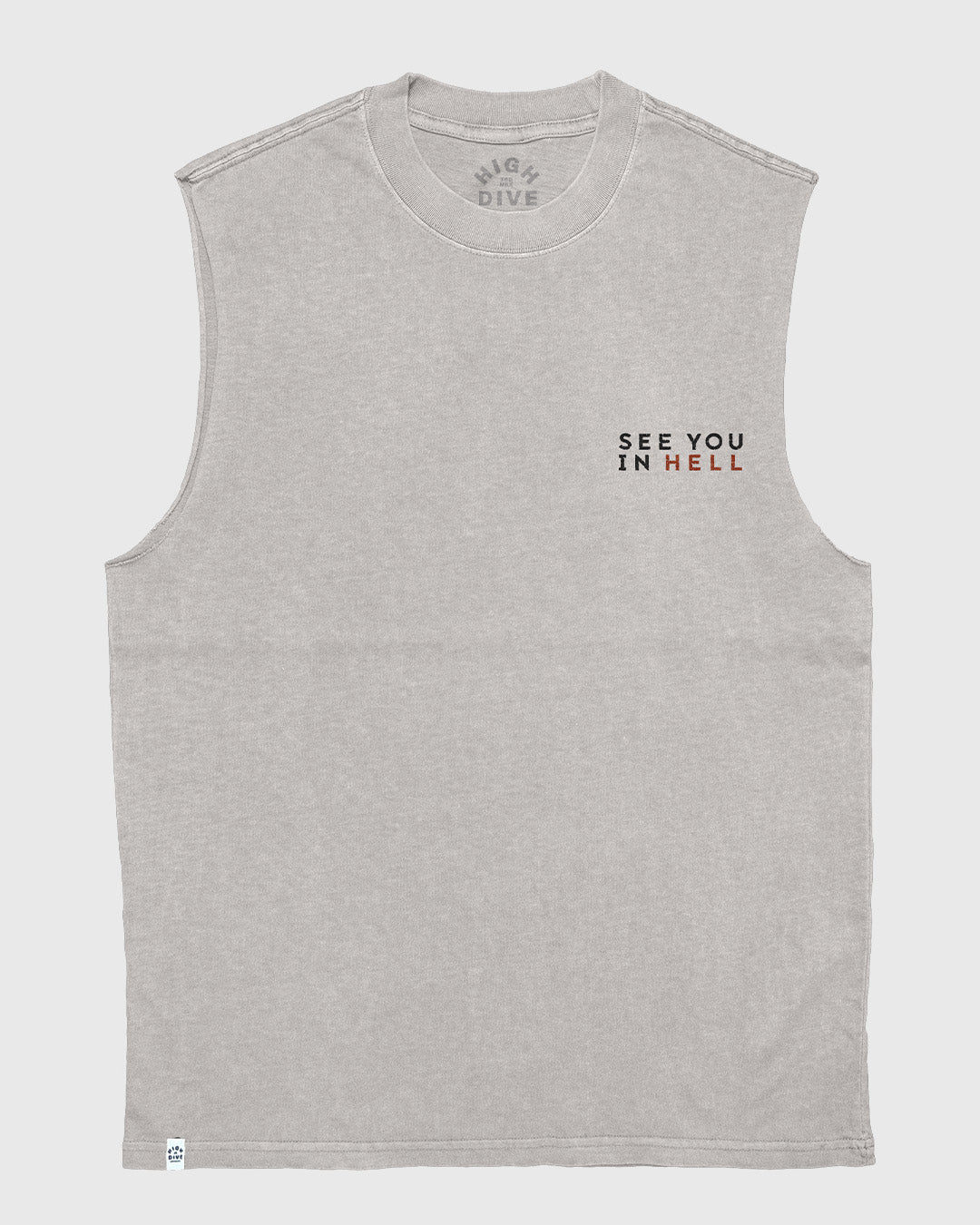See You In Hell Heavy Faded Bone Tank - Image 2