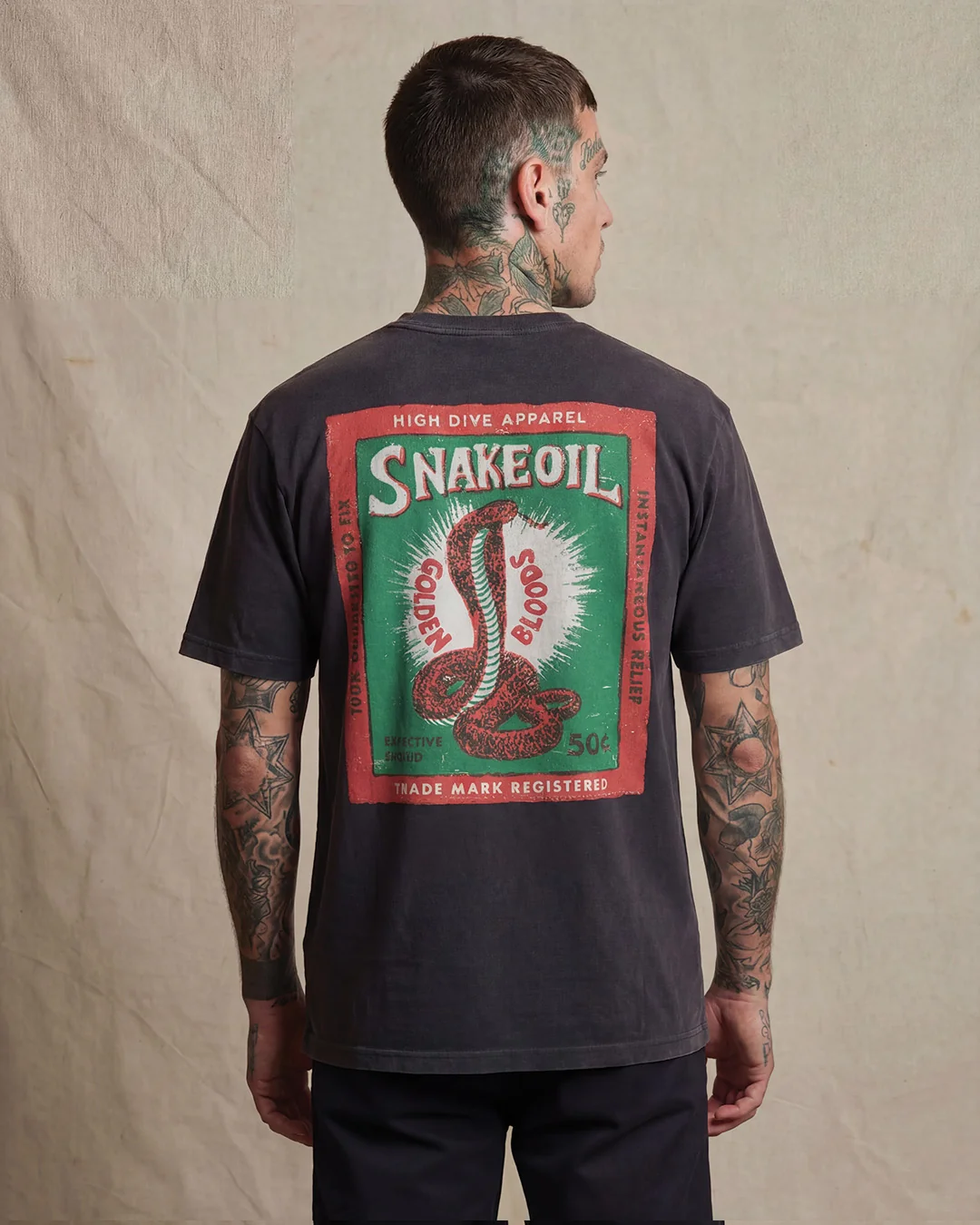 Snake Oil Heavy Tee Faded Black - Image 3