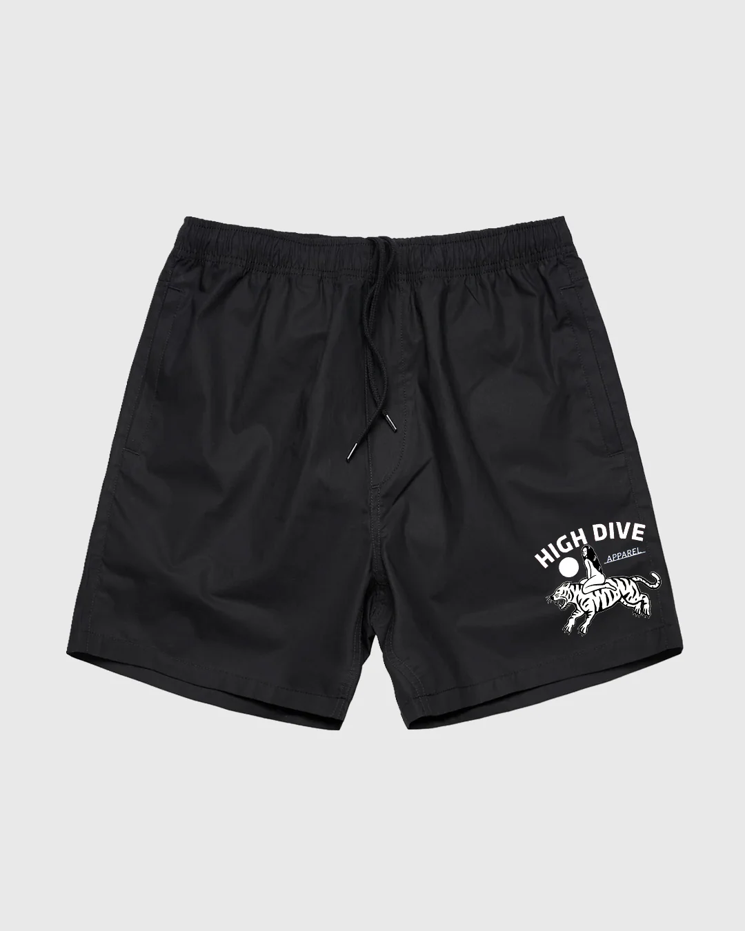 Tiger Rider Black Beach Shorts
