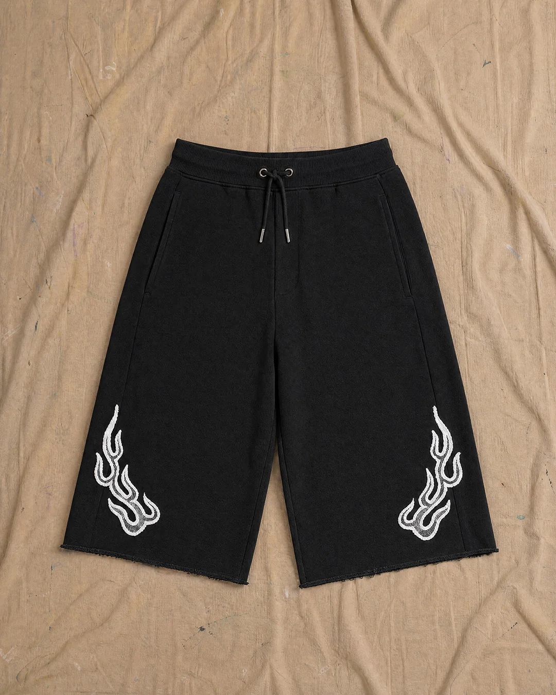 Tribal Flame Black Jersey Jorts