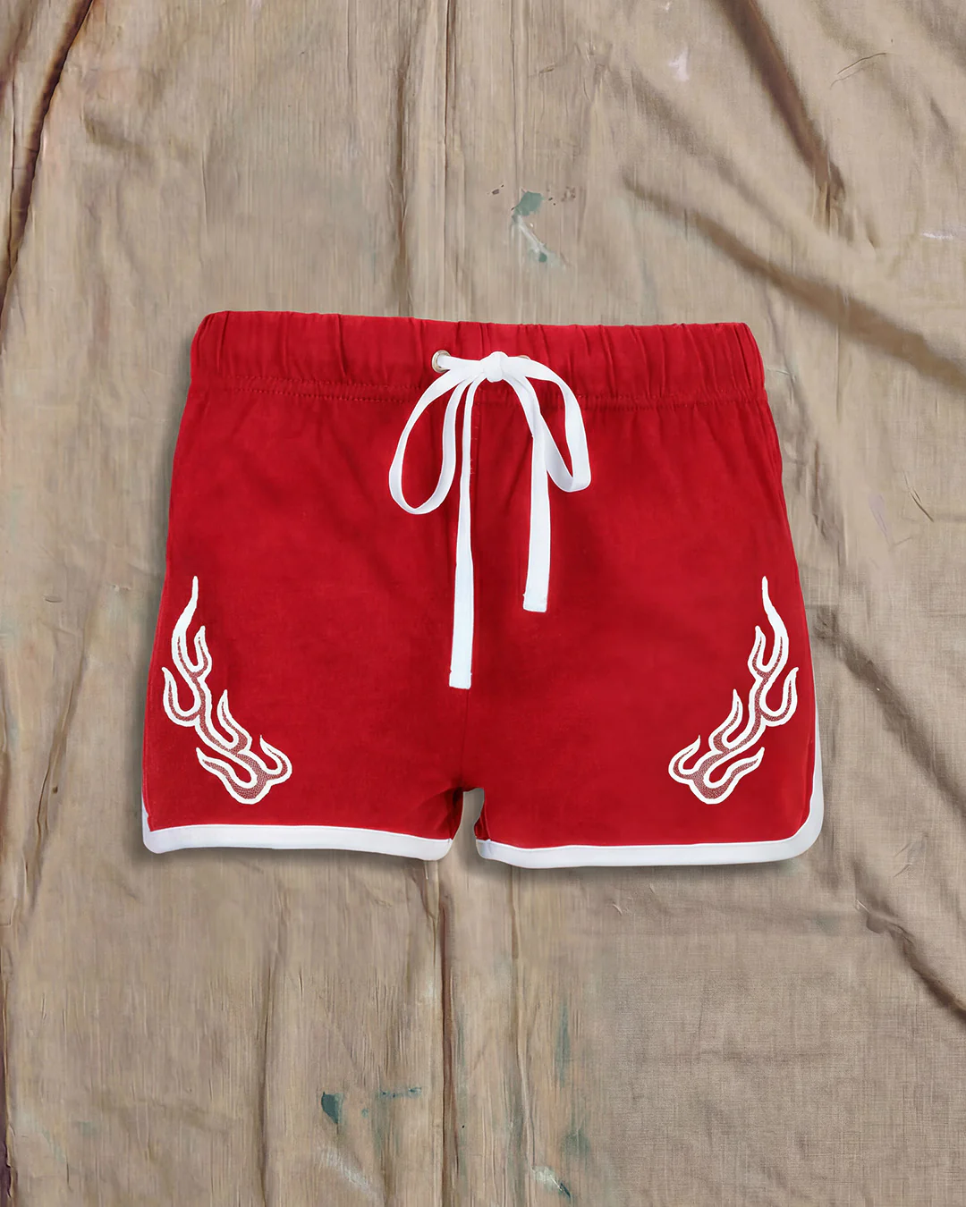 Tribal Flame Red Womens Shorts